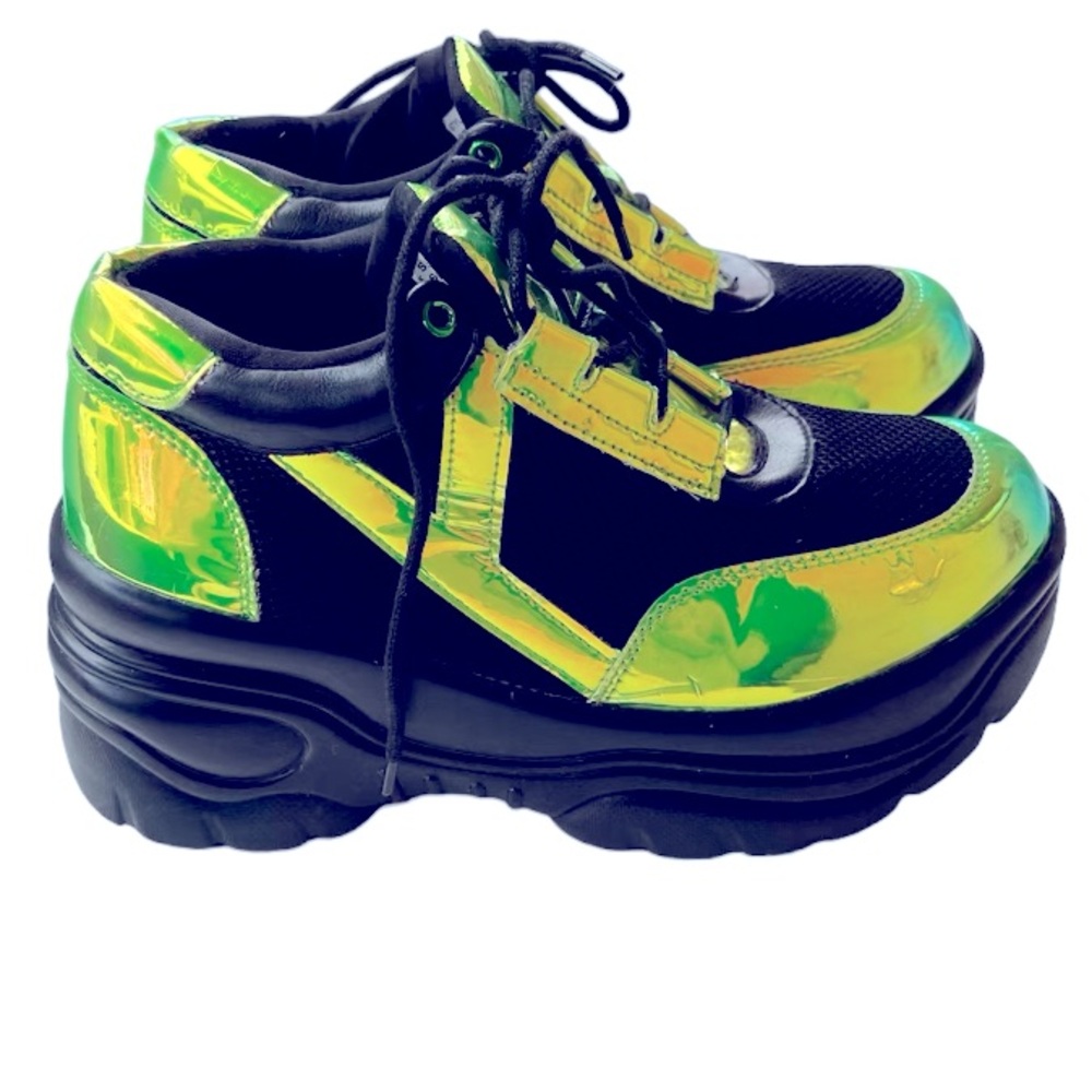 holographic platform sneakers